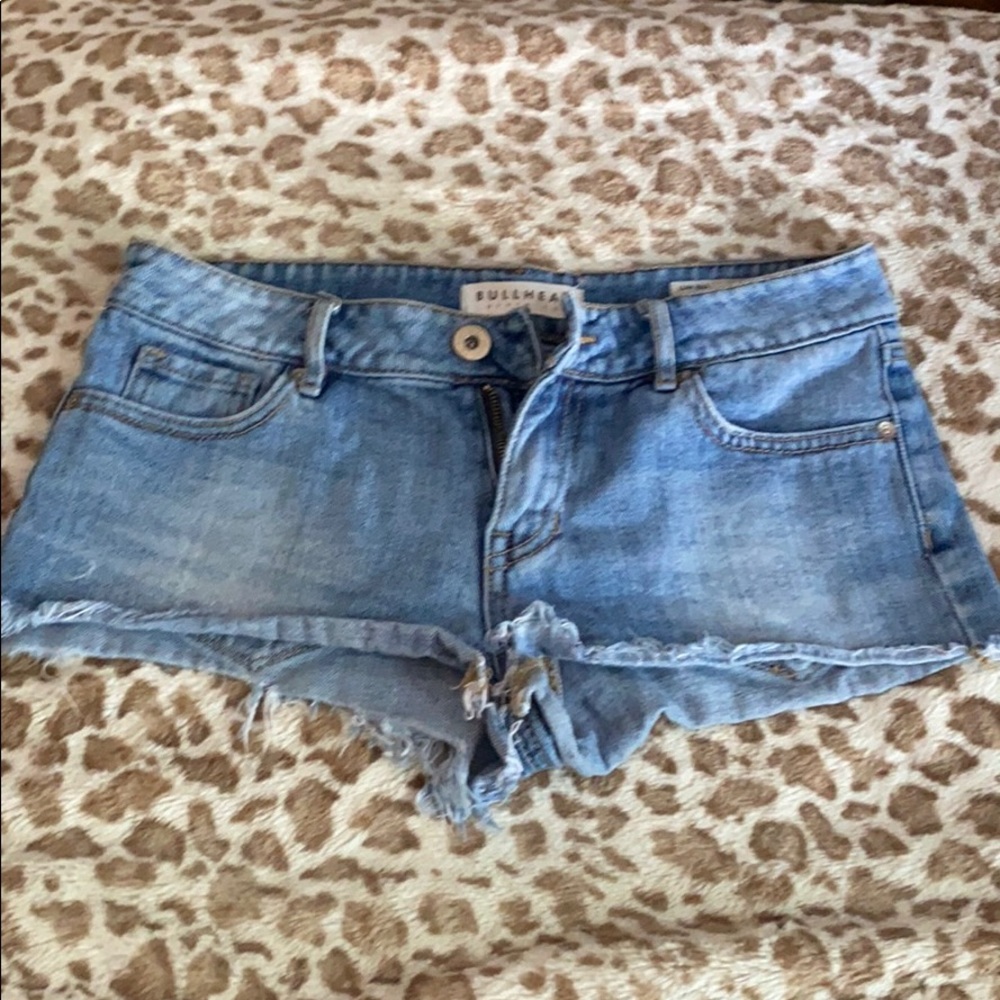 Low Rise Denim Short Shorts